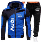 Audi Men’s Autumn/Winter Hoodie & Pant Tracksuit – Logo Sportswear Set