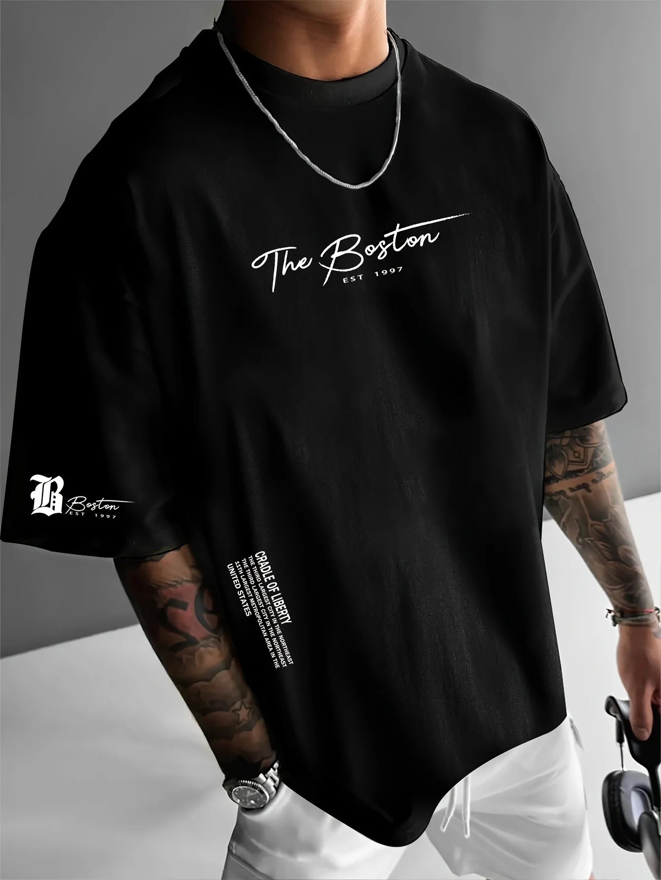 Men’s Summer Cotton T-Shirt – Casual Sports Round Neck Tee