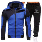 Mercedes-Benz Men's Casual Patchwork Sports Suit – 2 Pieces