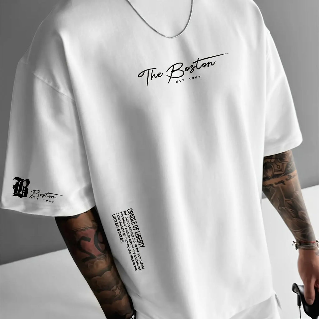 Men’s Summer Cotton T-Shirt – Casual Sports Round Neck Tee