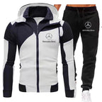 Mercedes-Benz Men's Casual Patchwork Sports Suit – 2 Pieces