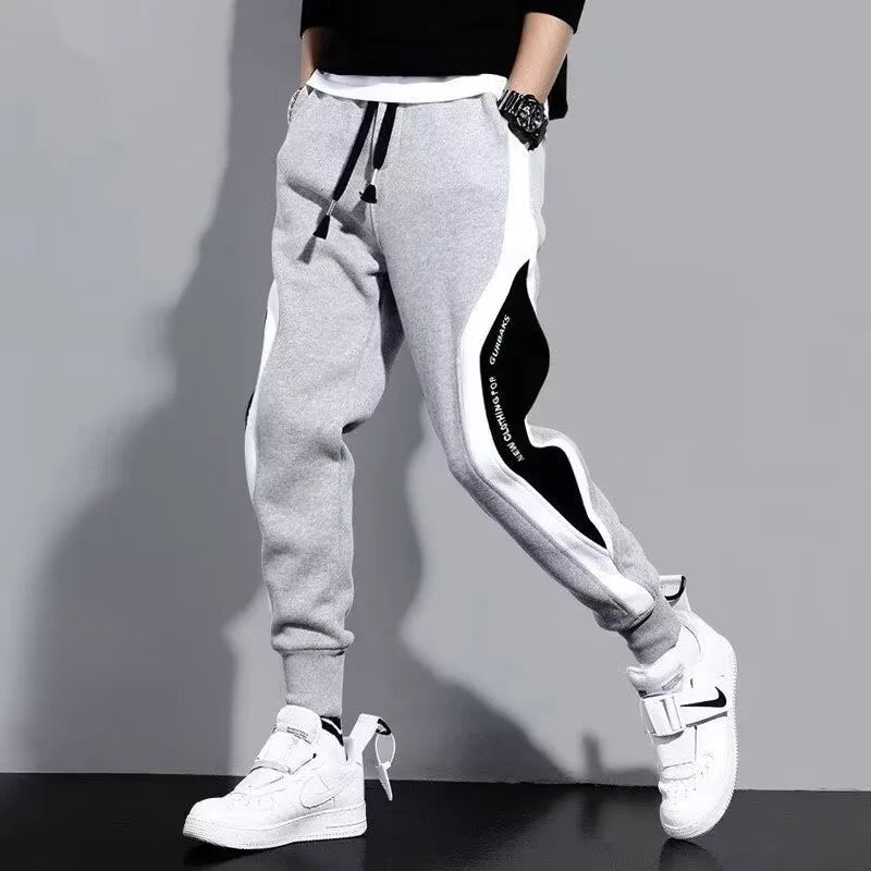 Men’s Black Hip Hop Jogger Pants – Loose Fit Drawstring Sweatpants