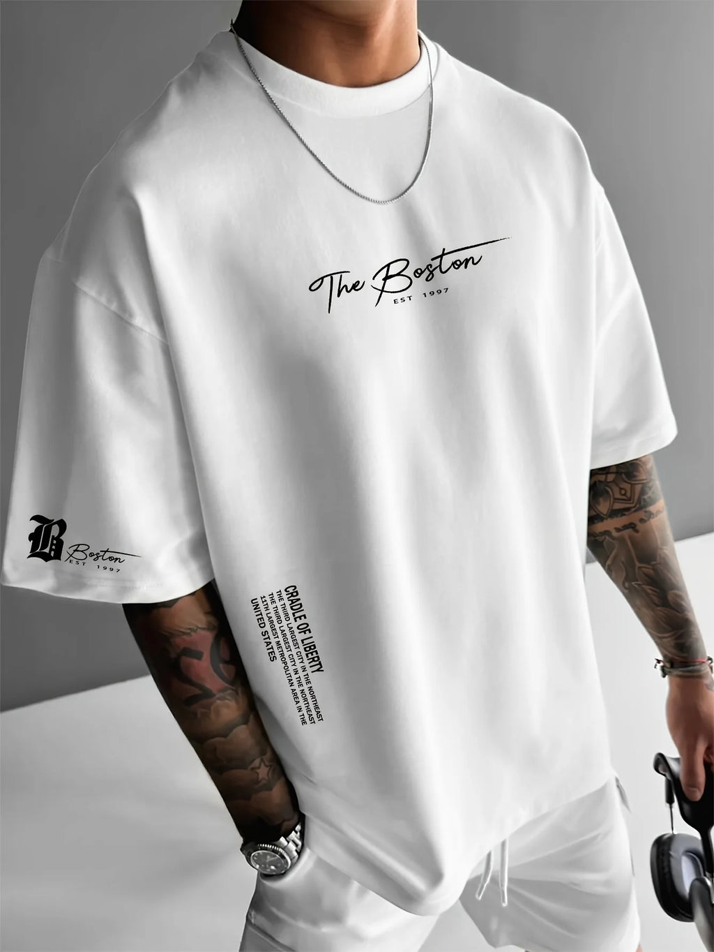 Men’s Summer Cotton T-Shirt – Casual Sports Round Neck Tee