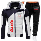 Audi Men’s Autumn/Winter Hoodie & Pant Tracksuit – Logo Sportswear Set