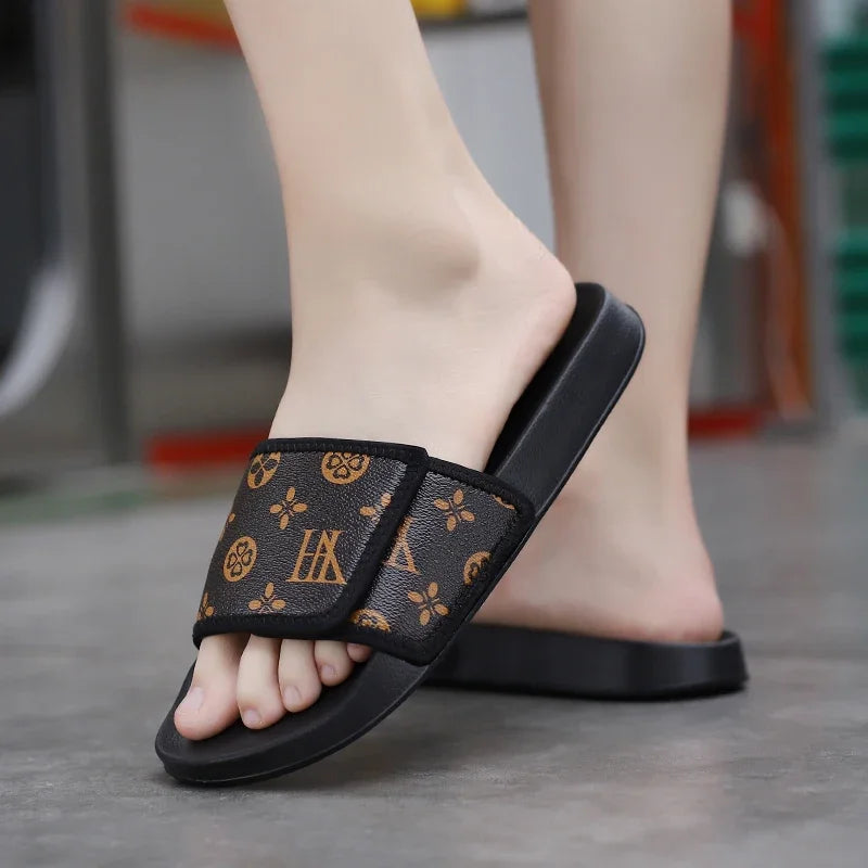 Men’s Leather Summer Sandals – Comfortable Casual Slippers