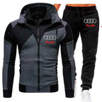 Audi Men’s Autumn/Winter Hoodie & Pant Tracksuit – Logo Sportswear Set