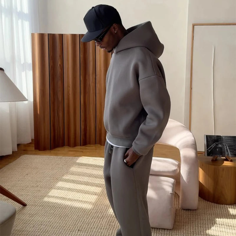 Men’s Casual Hoodie & Sweatpants Set 👕👖 | 2-Piece Loose Tracksuit