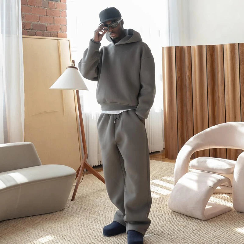 Men’s Casual Hoodie & Sweatpants Set 👕👖 | 2-Piece Loose Tracksuit