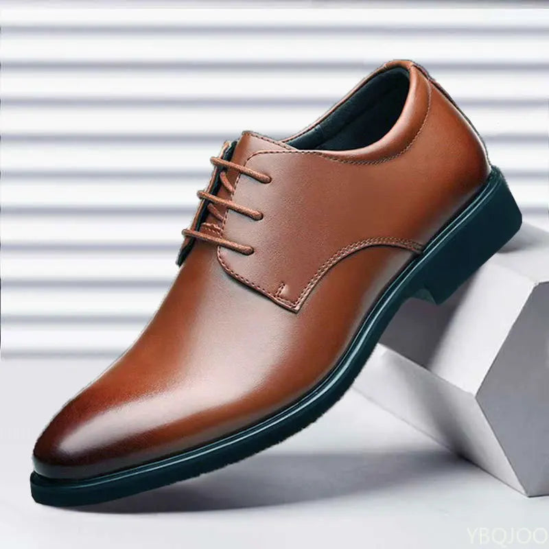 2025 Men’s Business & Casual Leather Shoes – Breathable Soft Bottom
