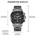 LIGE Luxury Men’s Quartz Watch – Moon Phase, Auto Date, Waterproof