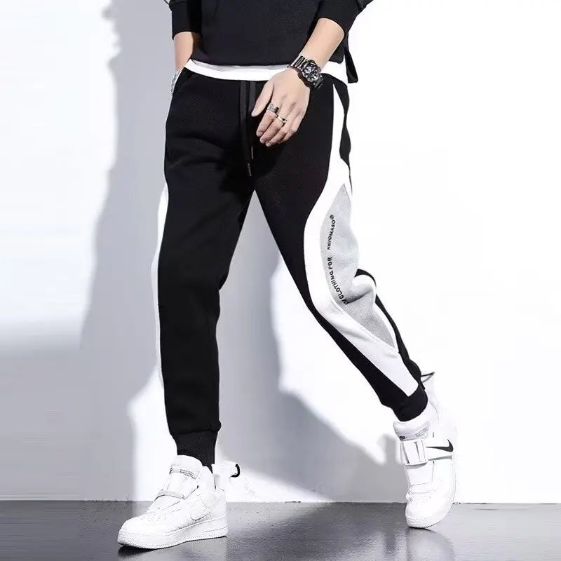 Men’s Black Hip Hop Jogger Pants – Loose Fit Drawstring Sweatpants