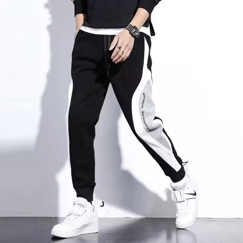 Men’s Black Hip Hop Jogger Pants – Loose Fit Drawstring Sweatpants
