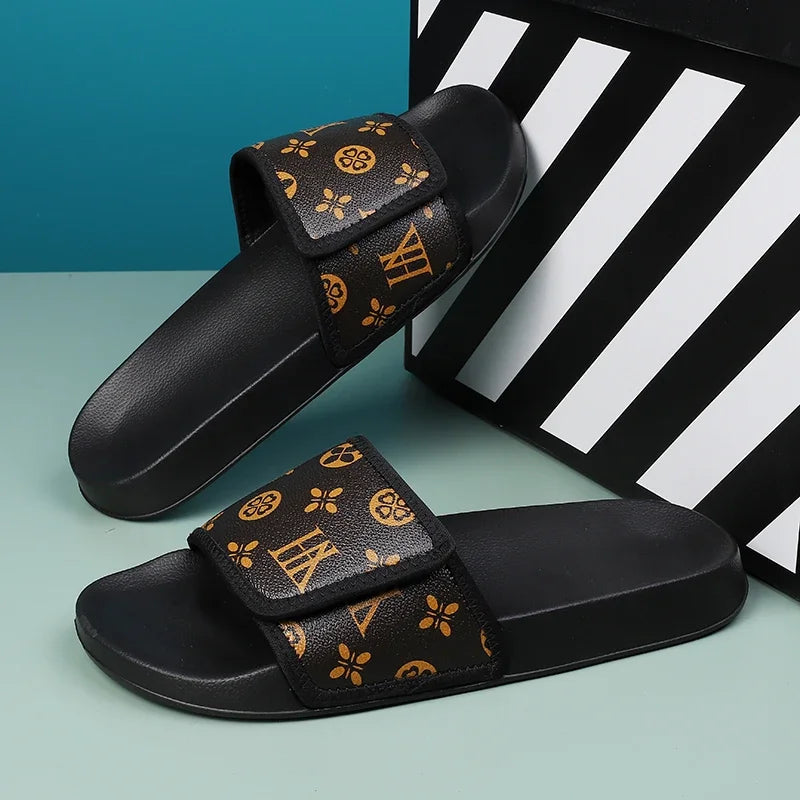 Men’s Leather Summer Sandals – Comfortable Casual Slippers