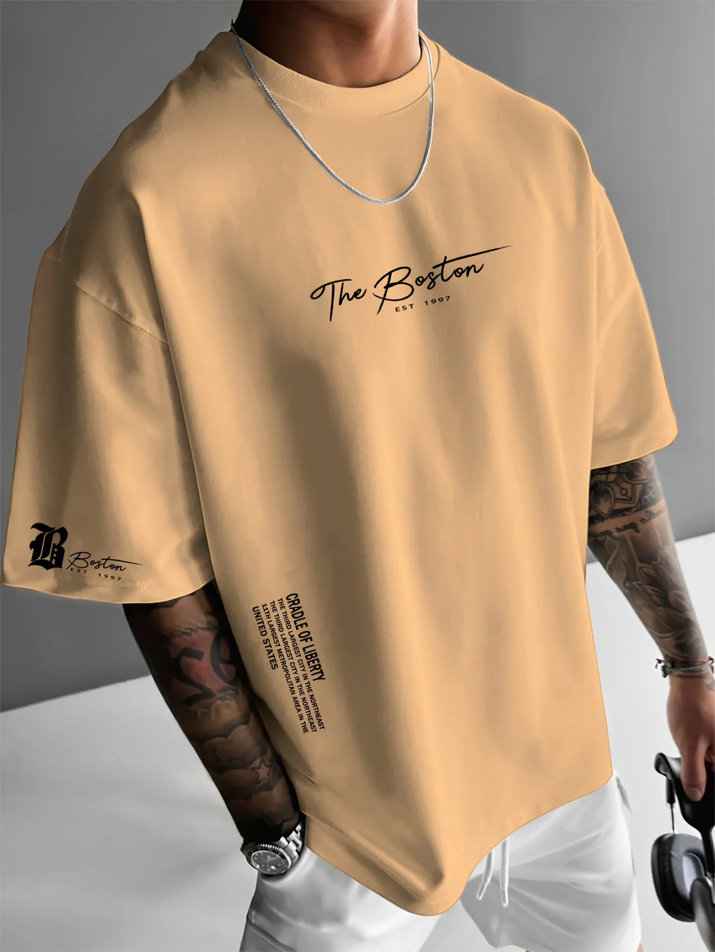 Men’s Summer Cotton T-Shirt – Casual Sports Round Neck Tee