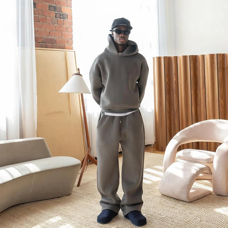 Men’s Casual Hoodie & Sweatpants Set 👕👖 | 2-Piece Loose Tracksuit